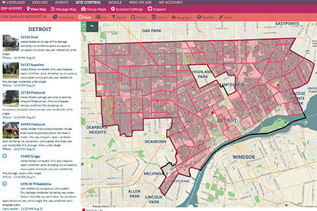 Map of dispensaries in Detroit, MI