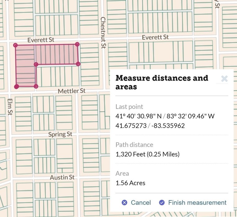 Measure tool on Regrid saas platform