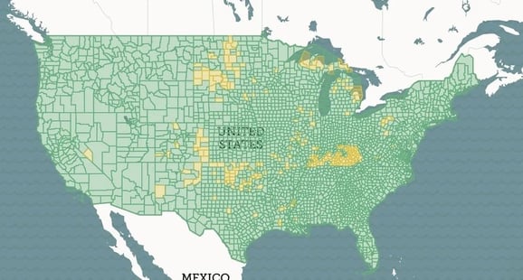 The Regrid coverage map in January 2021