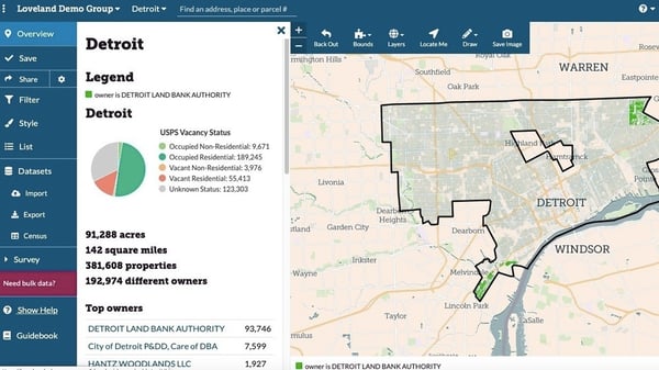 Overview of Detroit data on the Regrid Mapping Platform