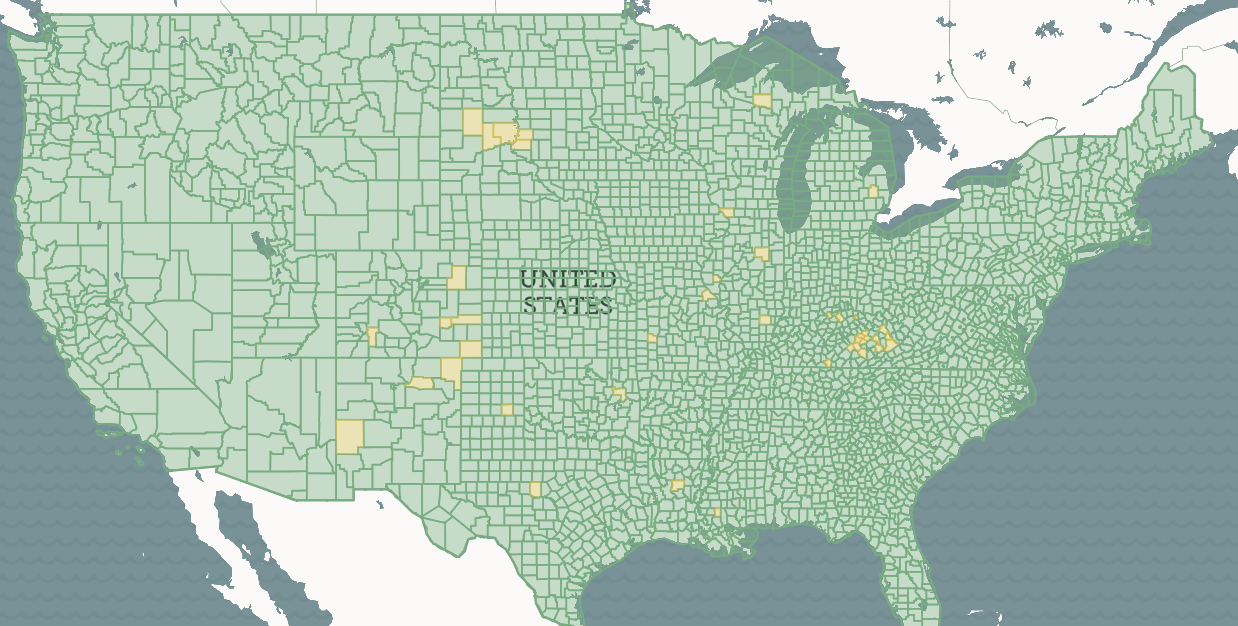 The Regrid coverage map as of August 22, 2022