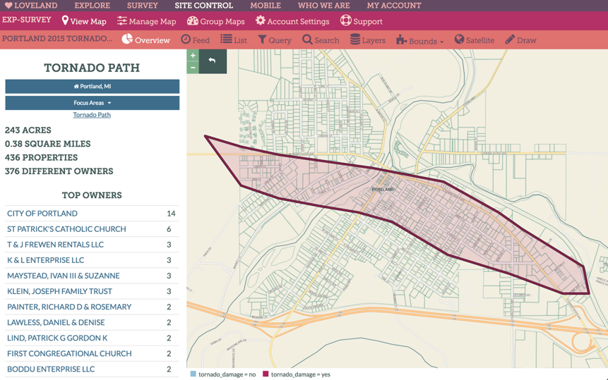 property in tornado path