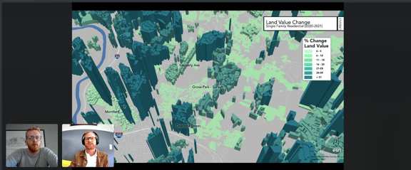 Land value change in Buncombe county