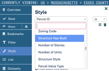 Style your map according to the Regrid schema attributions